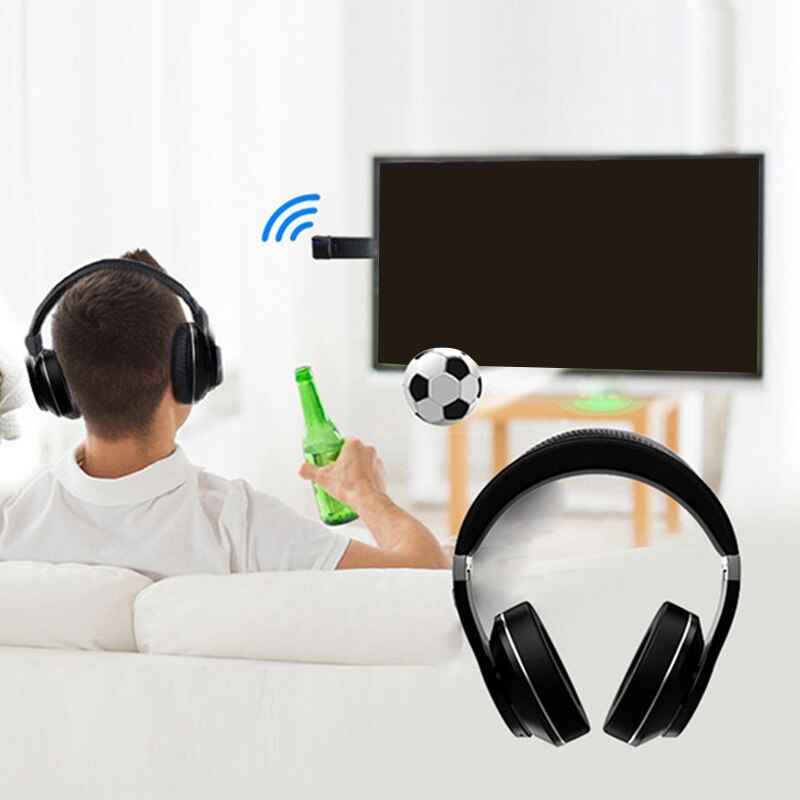 Bluetooth Headphone + USB Transmitter for TV PC Wireless Earphone Over-Ear Noise HiFi Stereo Gaming Headset with Mic