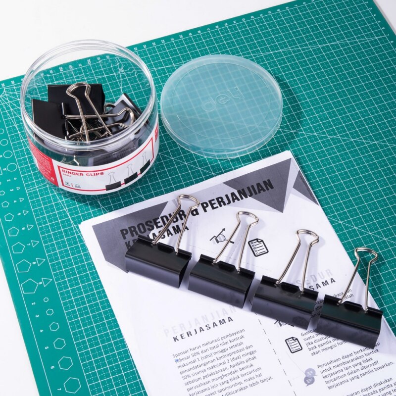 Deli Metal Binder Clips 15-51mm Sizes In Jar For Books Files Binding Stationery School Office Supplies Metal Paper Clip