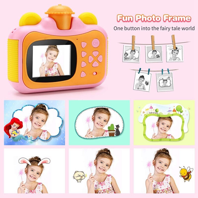 Portable Instant Print Camera Toy Camera with Print Paper Digital Print Camera Birthday for Kids