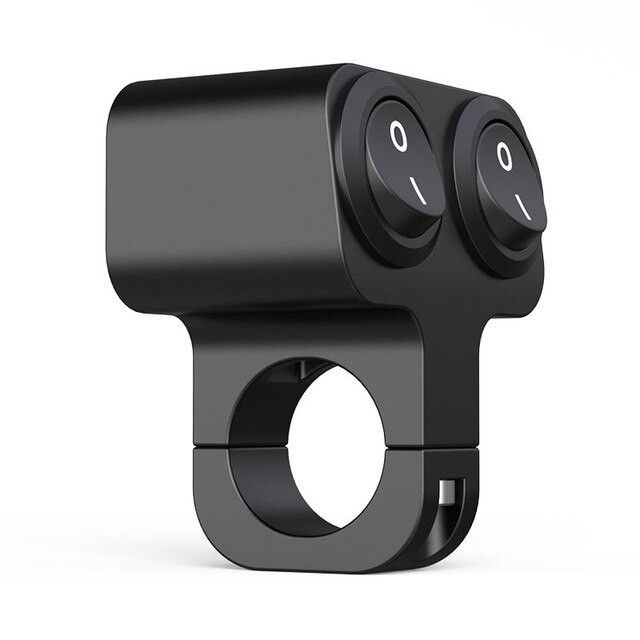 Botón de Control de manillar de motocicleta, interruptor simple/doble, aleación de aluminio eléctrica, Control de circuito de motocicleta a prueba de agua: C