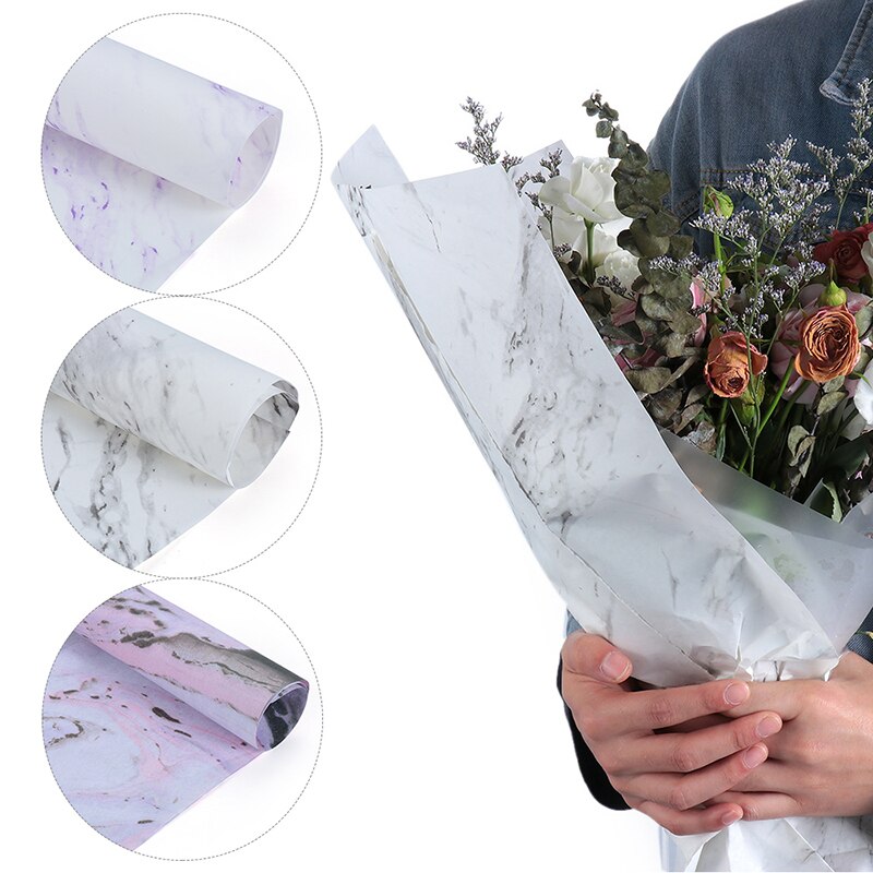 10 PCS/Roll Marmer Patroon Inpakpapier DIY Scrapbook Decoratieve Ambachten Bloem Maken Boeket Inpakpapier