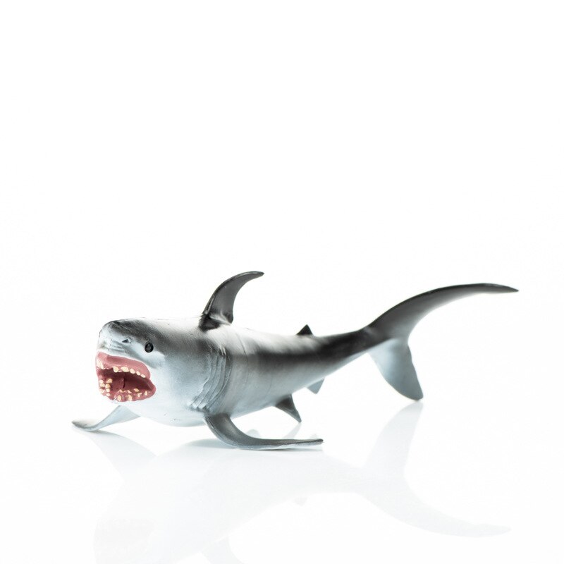 Cross Border Sales Model Oceans Animal Model Toy Plastic Solid Marine Organism Octopus Crab Model Ornaments: S410 Pout Great White