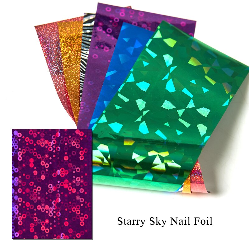 Luipaard Print Nagel Folie Stickers Set Nail Art Transfer Folies Sterrenhemel Adhesive Wraps Decoratie Manicure