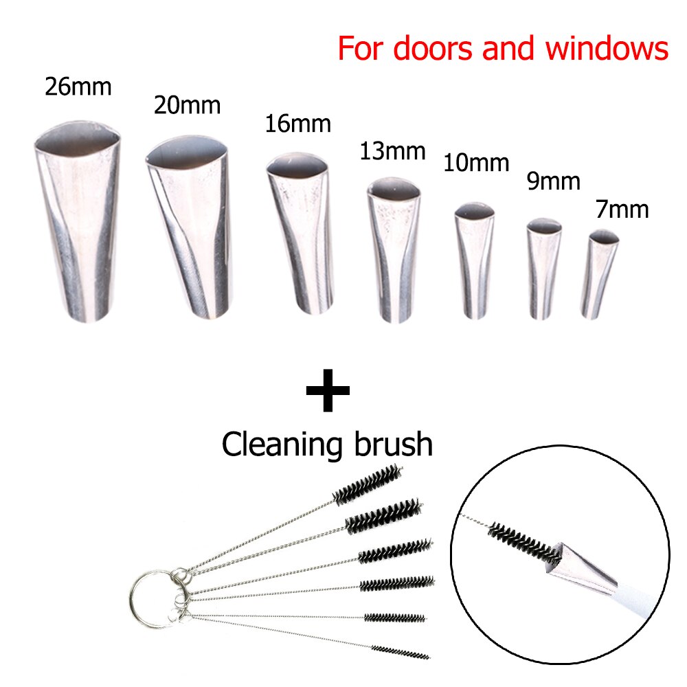 5-35mm Silicone Caulk Nozzle Applicator Caulking Finisher Glue Sealant Stainless Steel Finishing Tool Kitchen Bathroom Sink: A---7PCS  Set