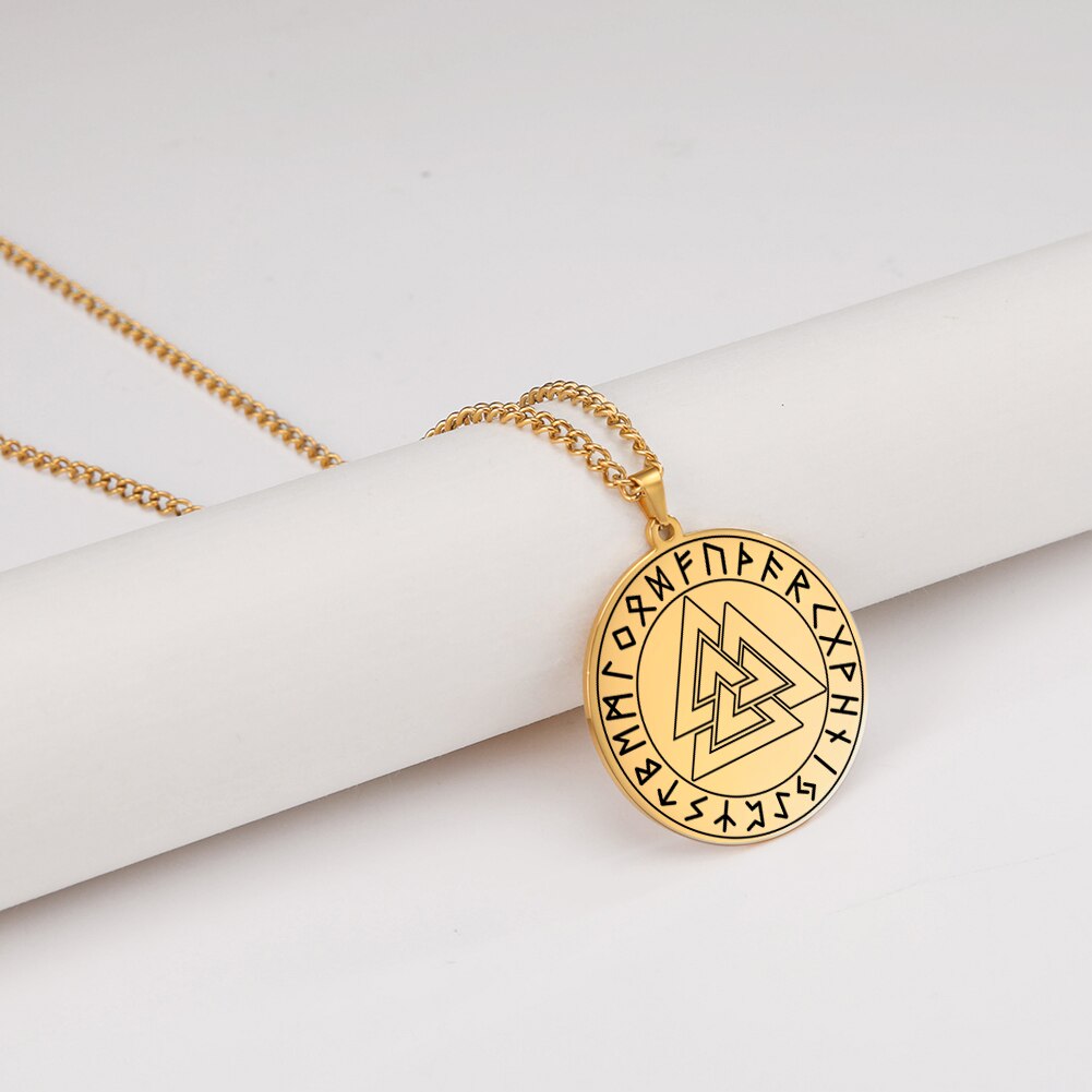 Wicca 7 Archanges Sceau Charme Colliers Hommes Femmes Witchcra Pentagramme Pendentif Surnaturel Amulette Magique Protection Talisman: 04 Golden Necklace