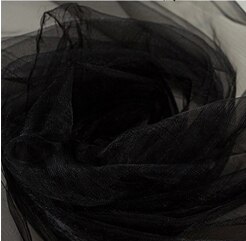 HAOCHU 5 m/partij 150 cm Breed Sheer Crystal Organza Tulle Roll 19 Kleur Shining Stof voor Bruiloft Decoratie Thuis Event Party Decor: black