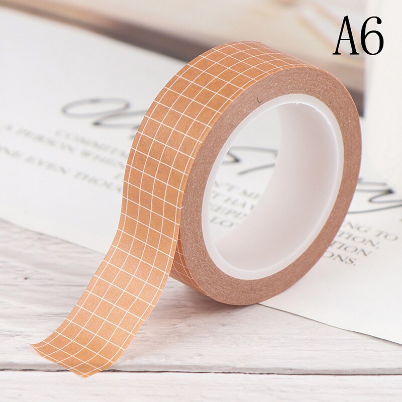 Grid Washi Tape Japanse Papier Diy Planner Masking Tape Plakband Stickers Briefpapier Tapes Decoratieve Kleurrijke: A6