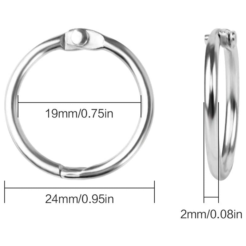 120 Pcs Binder Rings 25mm Metal Book Rings Loose Leaf Binder Rings Index Card Ring Binder for Scrapbook Flashcard