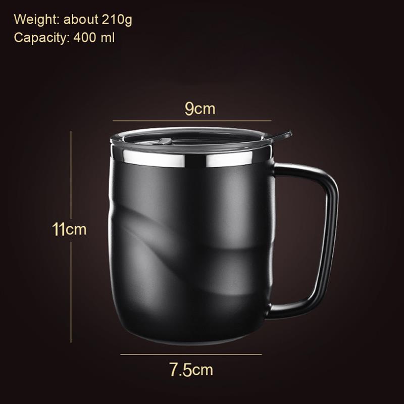 Stainless Steel Insulated Coffee Mug with Sliding Lid Vacuum Travel Mug with Handle Camping Tea Flask for Cold Drinks