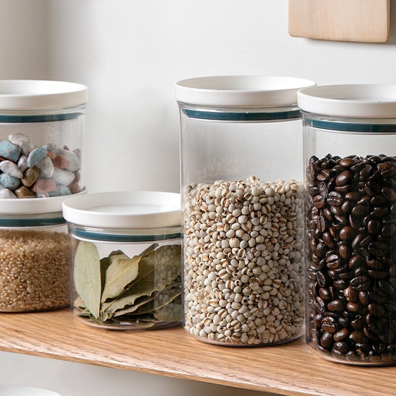 Snoeppot voor specerijen glazen transparante container glazen potten met deksels koekjestrommel keukenpotten en deksels