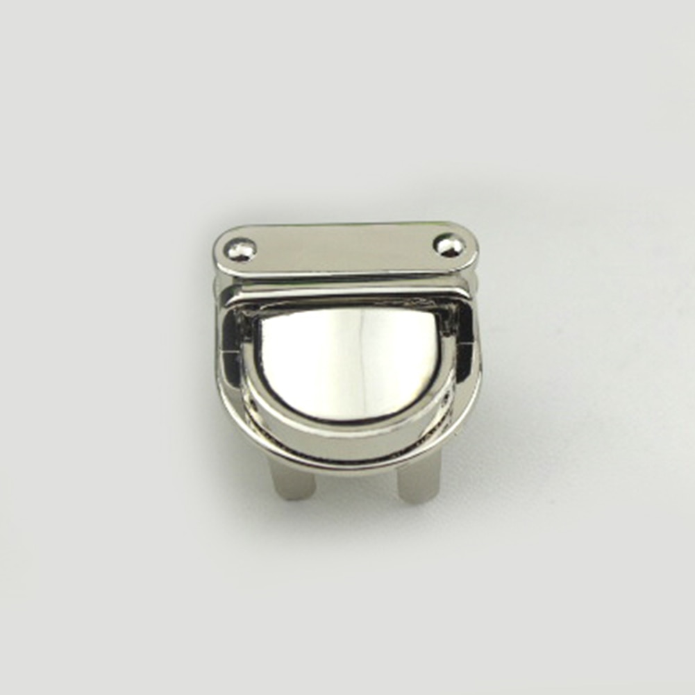 1PC Durable Buckle Twist Lock Hardware For Bag Shape Handbag DIY Turn Lock Bag Clasp: Silver