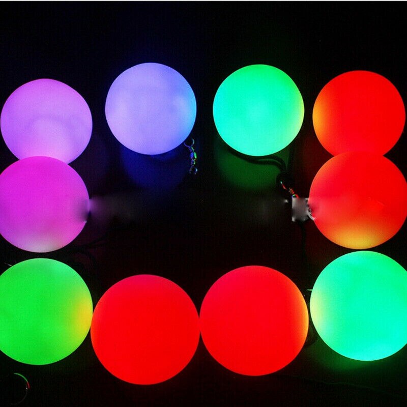LED Balls Multi-Coloured Glow POI Thrown LED Ball Light up For Belly Dance Hand Prop