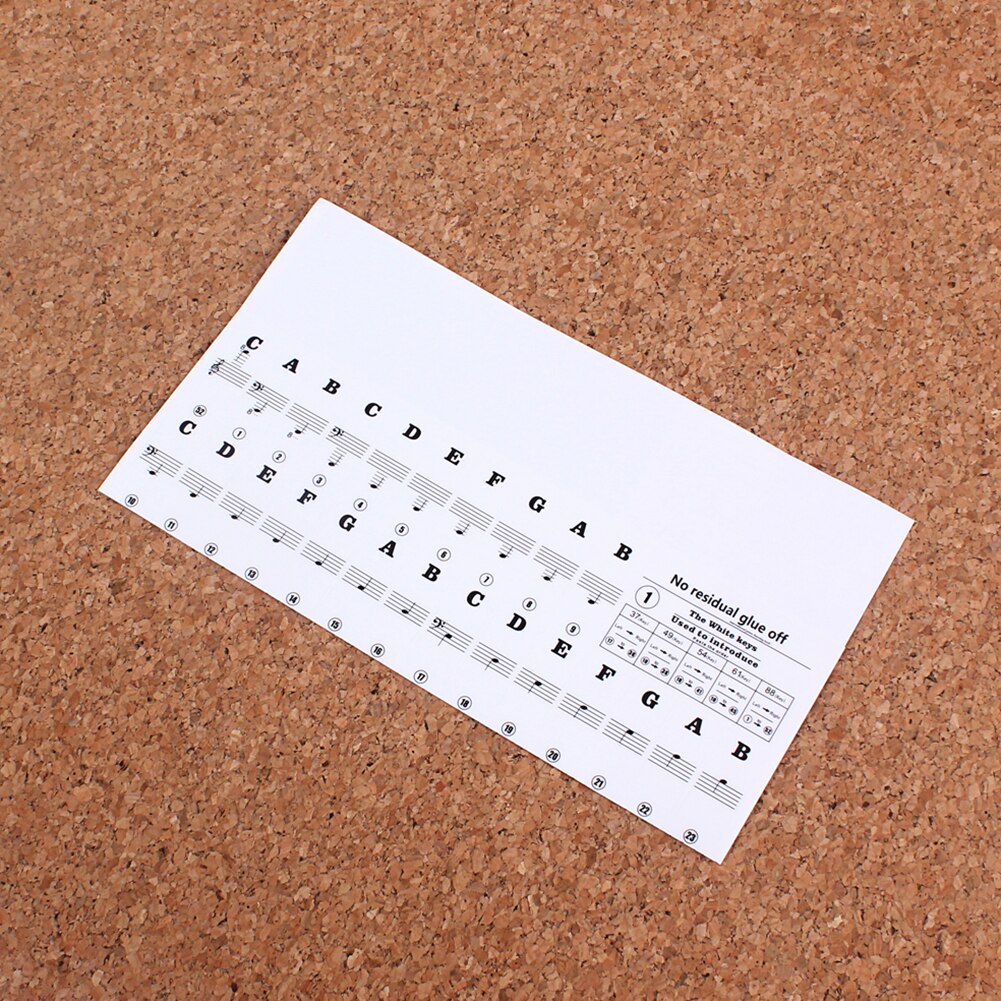Keyboard Piano Key Note Stickers Musical Enjoyable Instrument Removable Electronic Supplies for 37 49 54 61 88 Keys