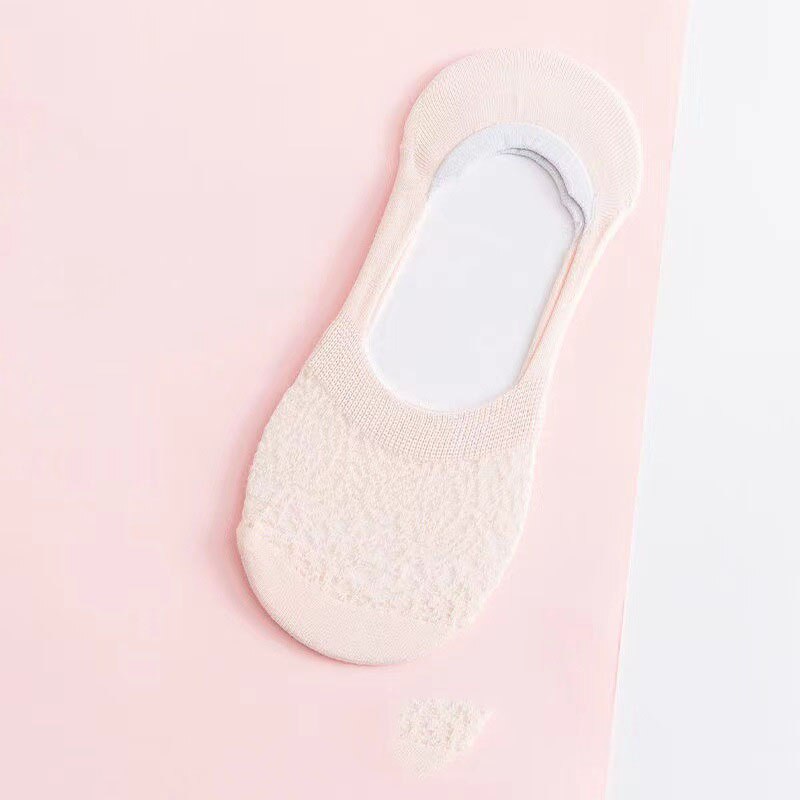 5 Pairs Spring Summer Women Socks Solid Color Wild Shallow Mouth Felmen Girls Female Invisible No Show Slipper Socks: F