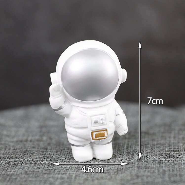 Universe Stars Rocket Astronaut Maan Gelukkige Verjaardag Brief Decoratie Cake Topper Dessert Voor Kinderen Dag Mooie: Waving astronaut B