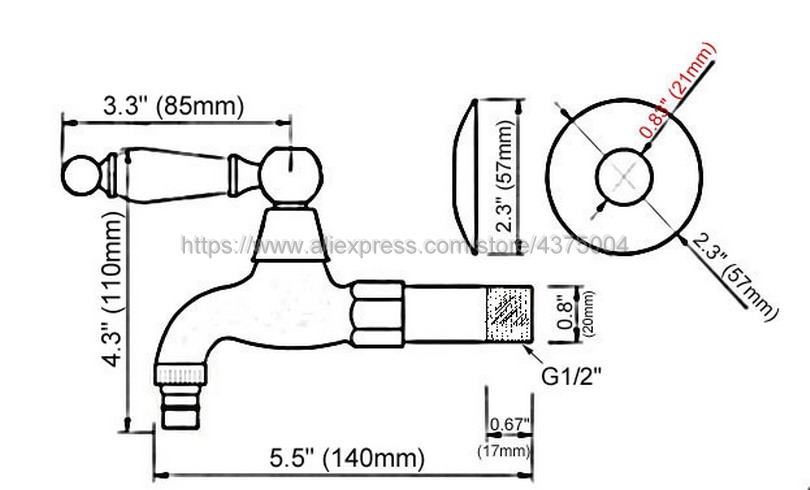 Gold Brass Wall Mount Wasmachine Kranen Outdoor Tuin Koud Water Kraan Nav125