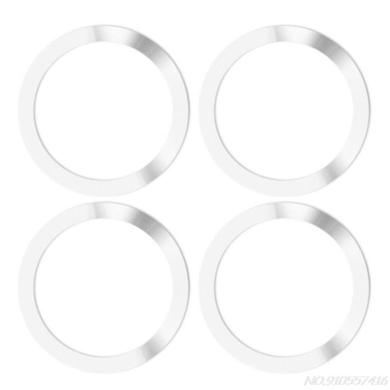 4 Stuks Universele Ronde Metalen Ringen Voor Magnetische Qi Draadloze Oplader Air Vent Magneet Auto Mount Houder Voor Iphone Smart telefoons N17