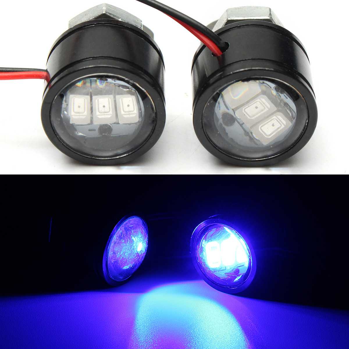 Ampoules pour clignotants de moto 12V | Paire, ampoules pour rétroviseur clignotant, lampe oeil aigle 3LED ampoule universelle