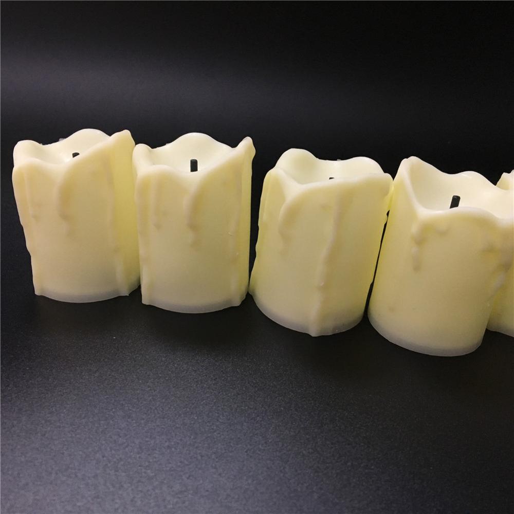 Set of 12 Warm White Big Votive Candles Flameless LED Electric Battery Powered Tealight Candles Wedding Decorative: yellow base