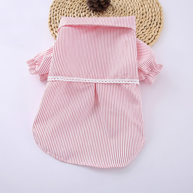 Doux rayure chat de compagnie chemise jupe coton chat vêtements été animaux robes pour petits chats chien Katten vêtements Kedi ropa para gato