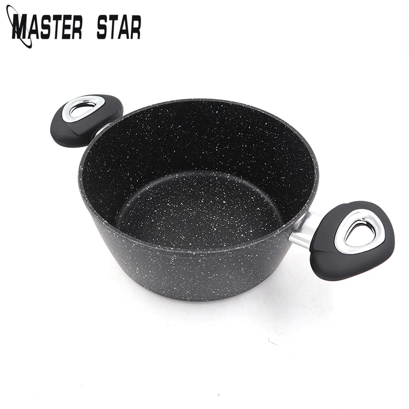 Master star granit prikbelægning gryde 3-6l lagerpotter med glasdæksel hurtig opvarmning suppekande af høj kvalitet køkkengrej