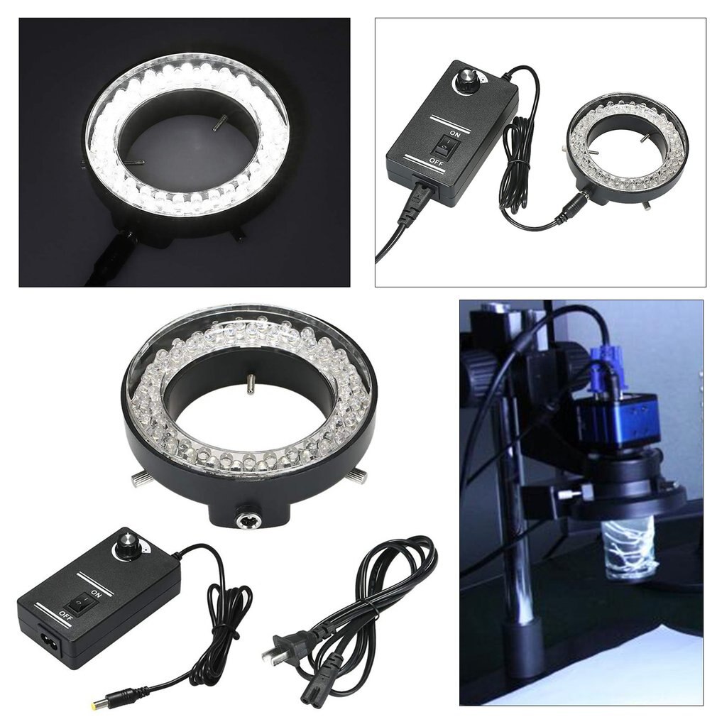 Verstelbare 56 Led Ring Light Illuminator Lamp Voor Industrie Stereo Microscoop Camera Vergrootglas Ac 90V-240V adapter