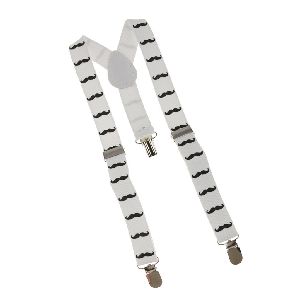 Kid Boy Girl Mustache Adjustable Stretch Y-back Suspender Clip-on Braces