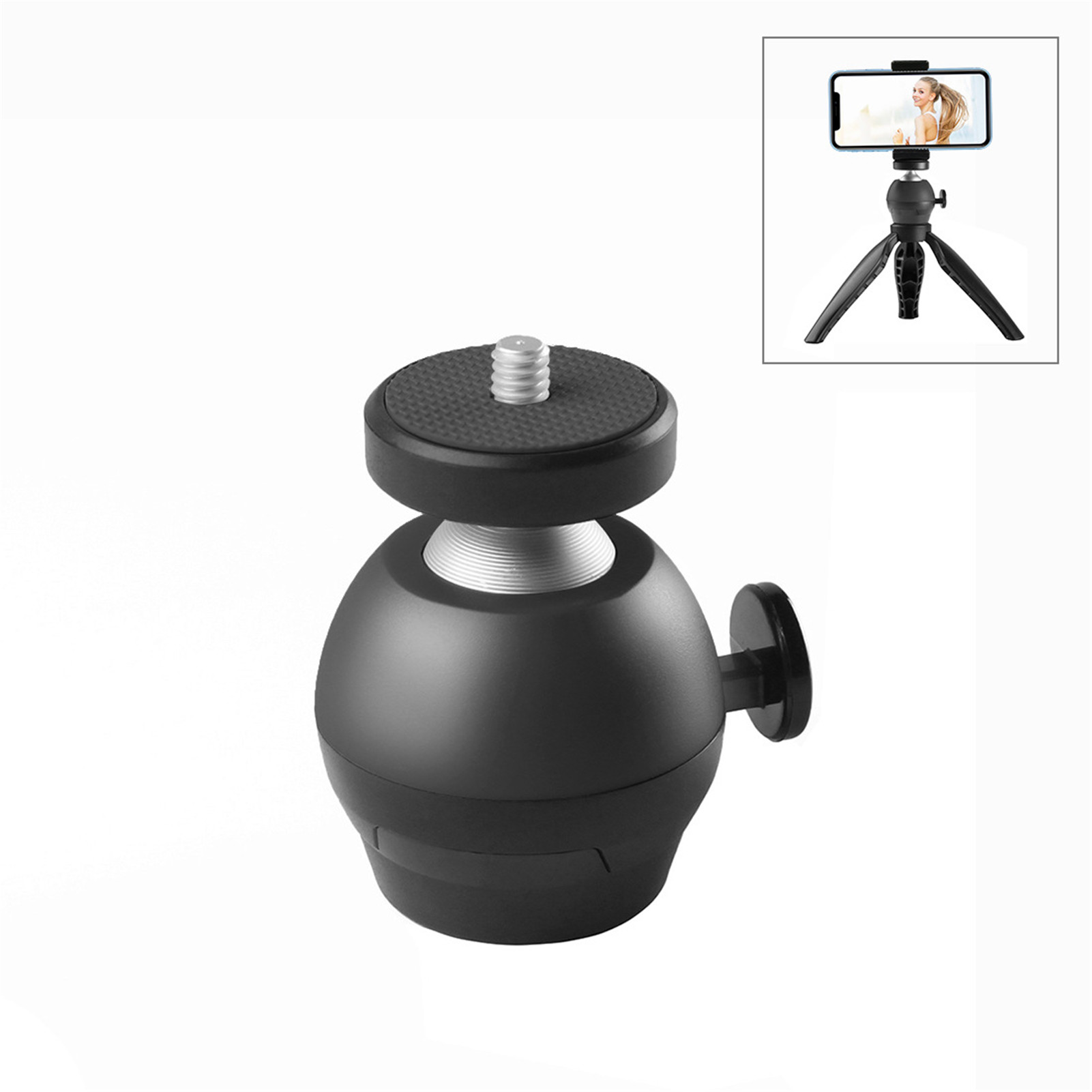 For Camera Tripod Mount Bracket Holder 1/4 Screw Camera Head Ball Adapter Cradle Ball Head Metal 360 Degree Panoramic Head