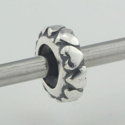 Authentic 925 Sterling Silver Spacer Stopper Heart Flower Bead Charm Fit European Style 3.0mm Bracelet Jewelry: 4