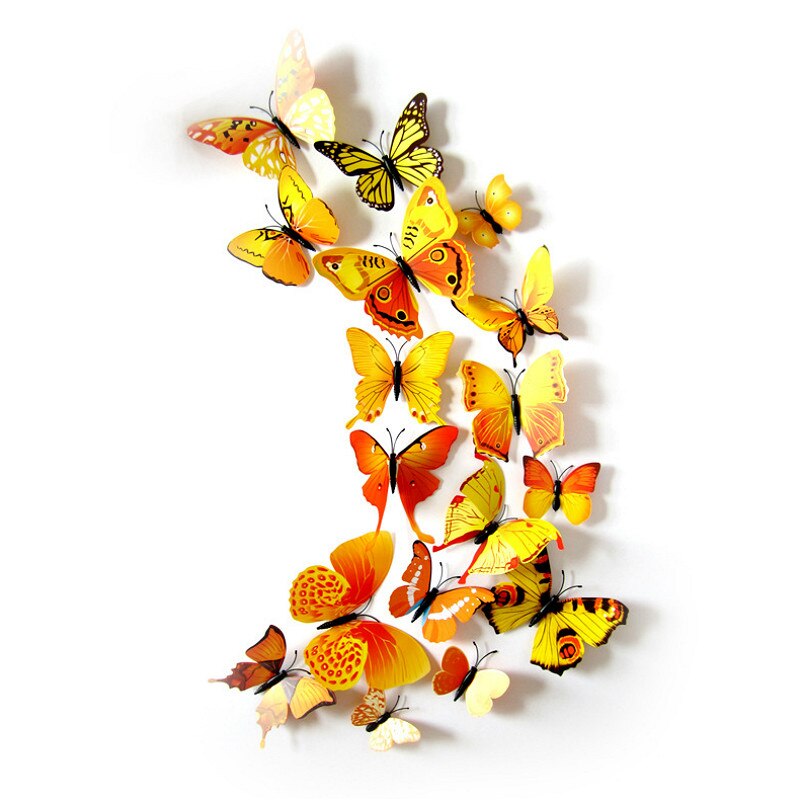 72 Stuks 3D Vlinder Serie Wanddecoratie/Oppervlakte Decoratie/Koelkast Magnet/Sticker (Gemengde Kleuren