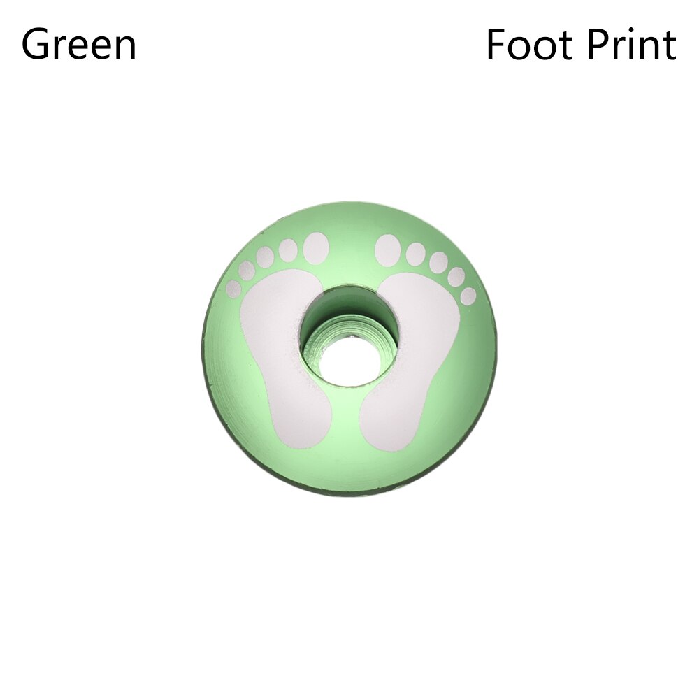 1 PC Bicycle Headset Cover Bowl Covers Ultra-ligh Headsets Top Cap Front Lid MTB Road Bike Fixed Gear Folding Track for Bicycle: Green-Foot Print