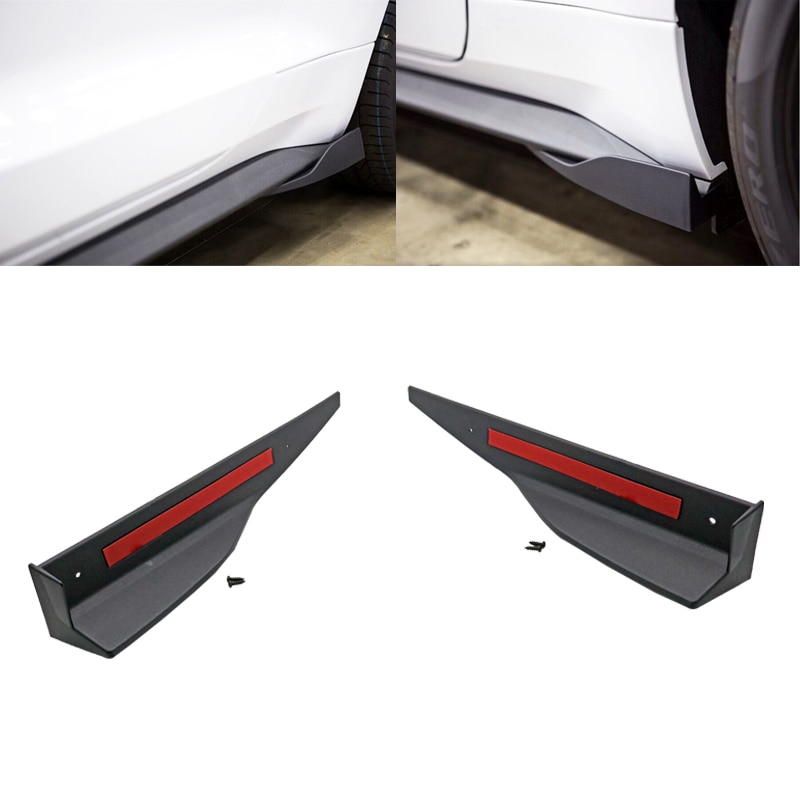 Faldones laterales universales para coche, divisores de balancín, difusor de parachoques de aletas para Ford Mustang ROUSH , 2 uds.