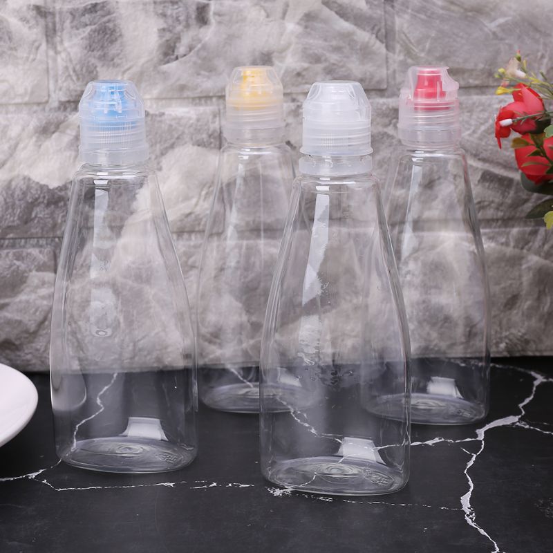 Squeezable Bottle Condiments Container Travel Sized Reusable Dispenser Of 400g Honey Capacity For Sauce Ketchup Honey
