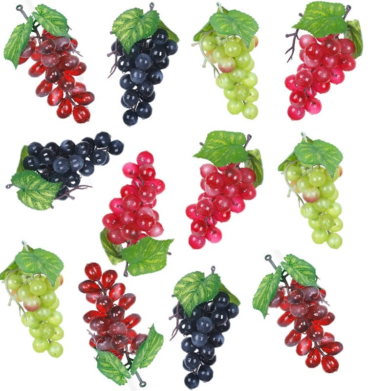 12 Trossen Kunstmatige Druiven Simulatie Decoratieve Levensechte Nep Druiven Clusters Voor Bruiloft Wijn Keuken Middelpunt
