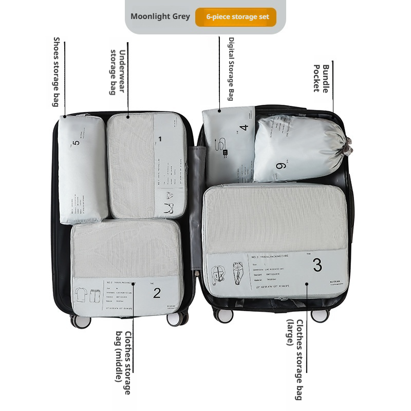 Cubos de embalaje para viaje, organizador de maletas portátil, bolsa de almacenamiento de ropa, accesorios de viaje, bolsas de equipaje para maletas de mano: Multicolor