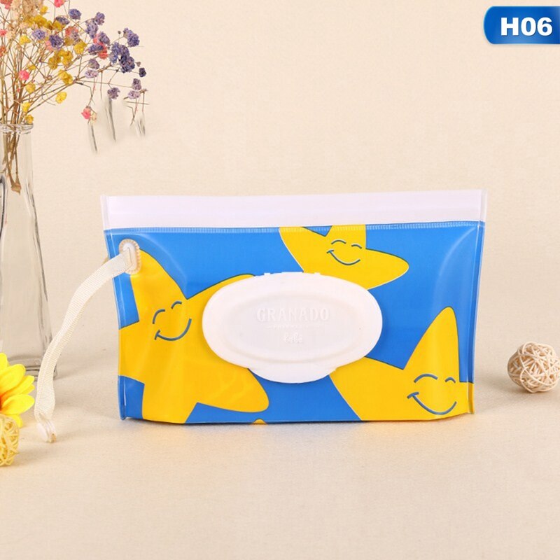 Portable Baby Wipes Box Wet Wipe Box Cleaning Wipes Carrying Bag Eco-Friendly Wipe Container Wristlet Wet Wipe Case: H06