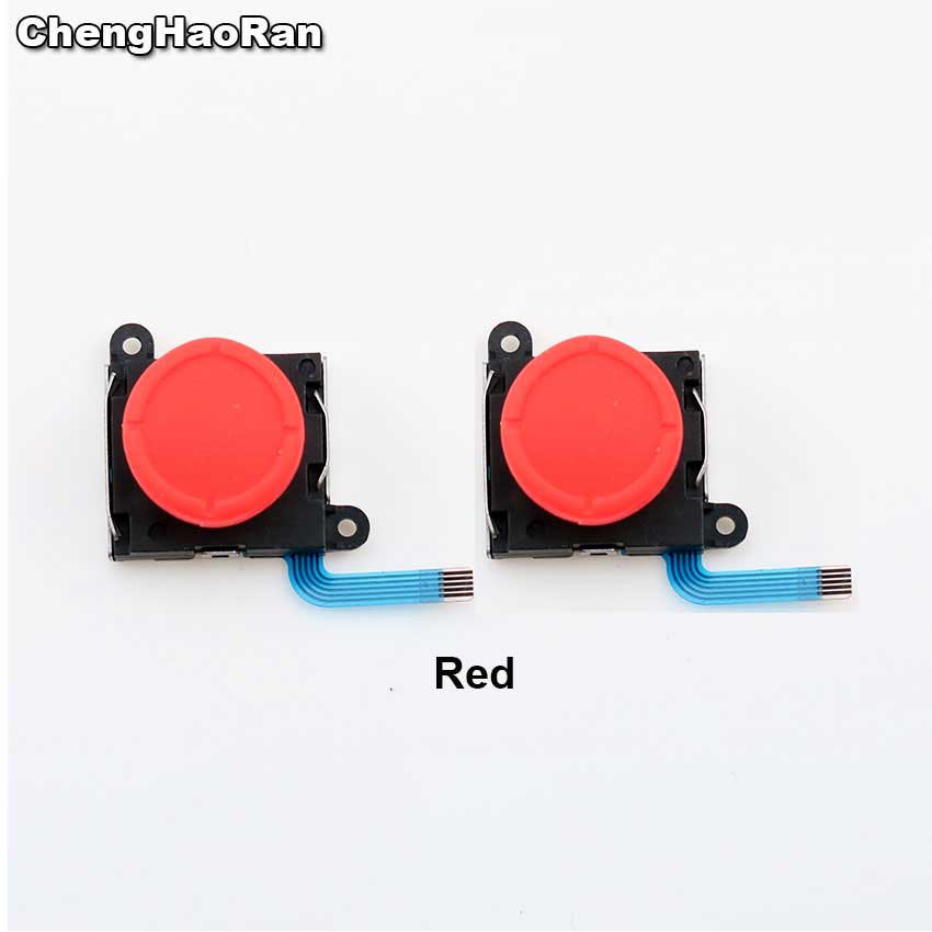 ChengHaoRan 1Pair 3D Analog Joystick Thumb Sticks Sensor Replacements For Nintendo Switch NS NX Joy Con/Switch Lite Controller: C--Red