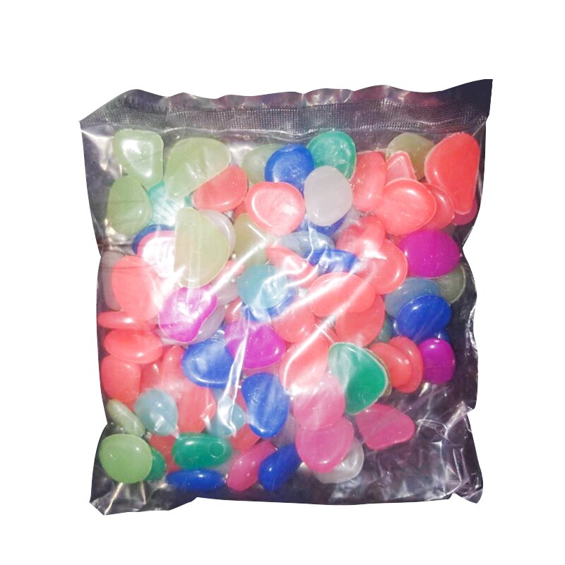Graham Products Glow in the Dark Rocks niet-giftige gloeiende stenen voor gebruik als aquarium/vistankaccessoires of binnen/buitendecoratie - 450 fotoluminescente kiezelstenen - veelkleurig