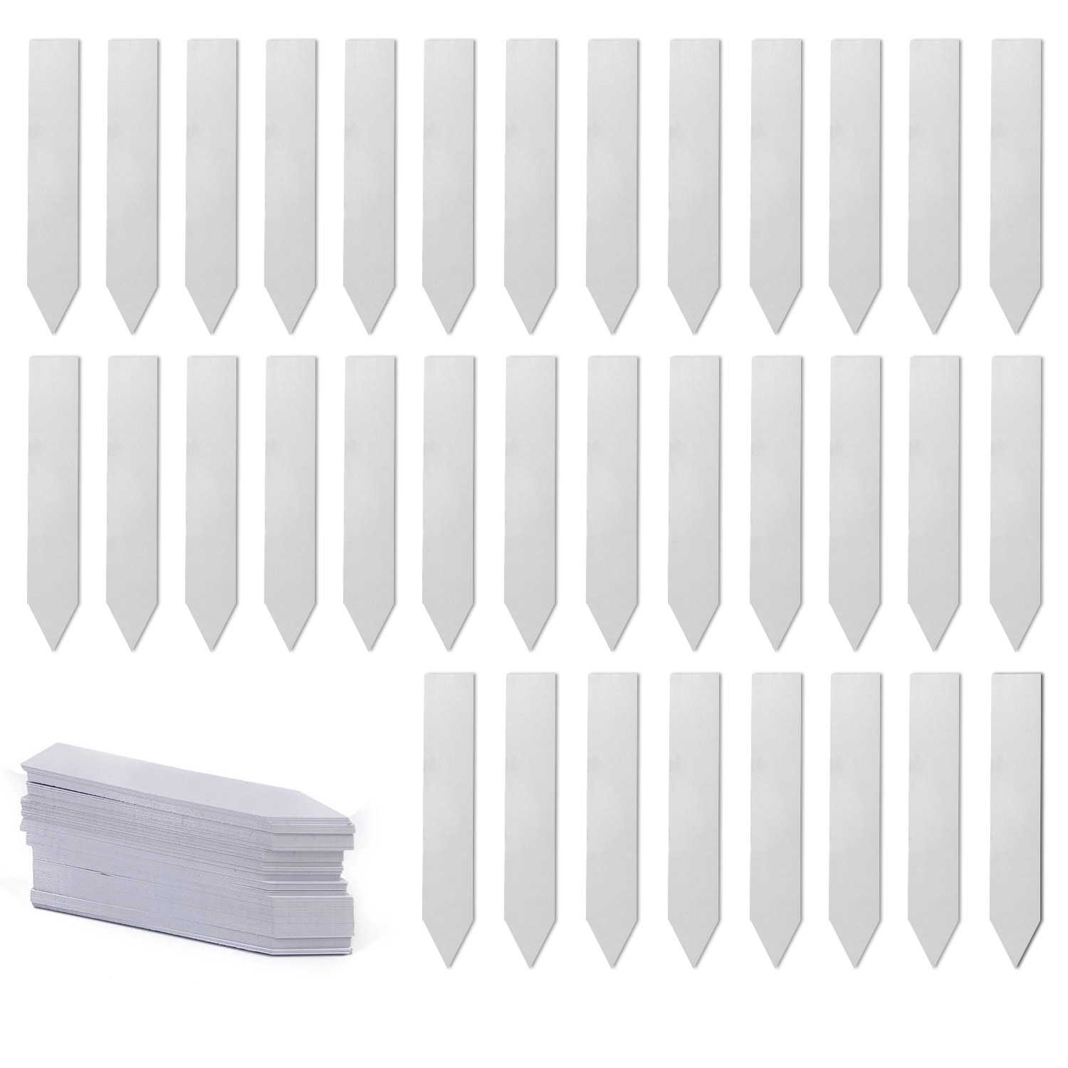 100 stk planteetiketter vanntett plast hage plante skiltetiketter innsats til planter blomster grønnsaker hvit 5 x 1cm/10 x 2cm