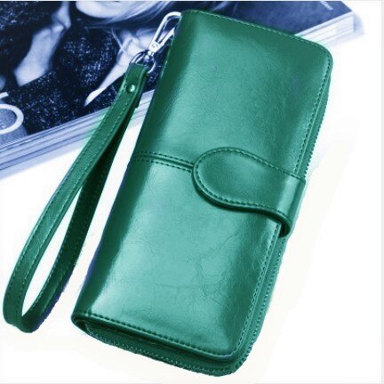 Aliwood Women Wallet Clutch Brand Coin Purse Leather Female Wallet Card Holder Long Lady Clutch Carteira Feminina: Green