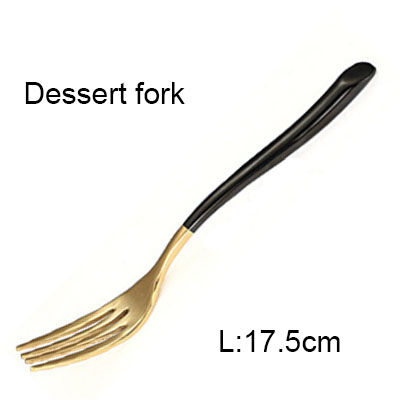 Couteau à Steak fourchette à dîner cuillères à café en acier inoxydable doré miroir polonais ensemble de couverts Restaurant salle à manger ensemble de vaisselle 1 pièces: dessert fork