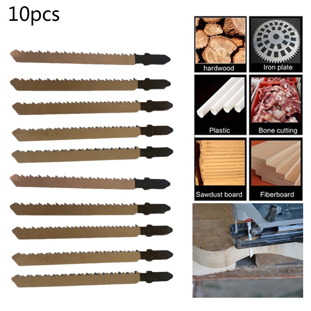 10PC Jigsaw Blades For T101BR Down Cutting Laminates Veneers HCS For Black & Decker Jigsaw Chainsaw Tools For Wood DIY