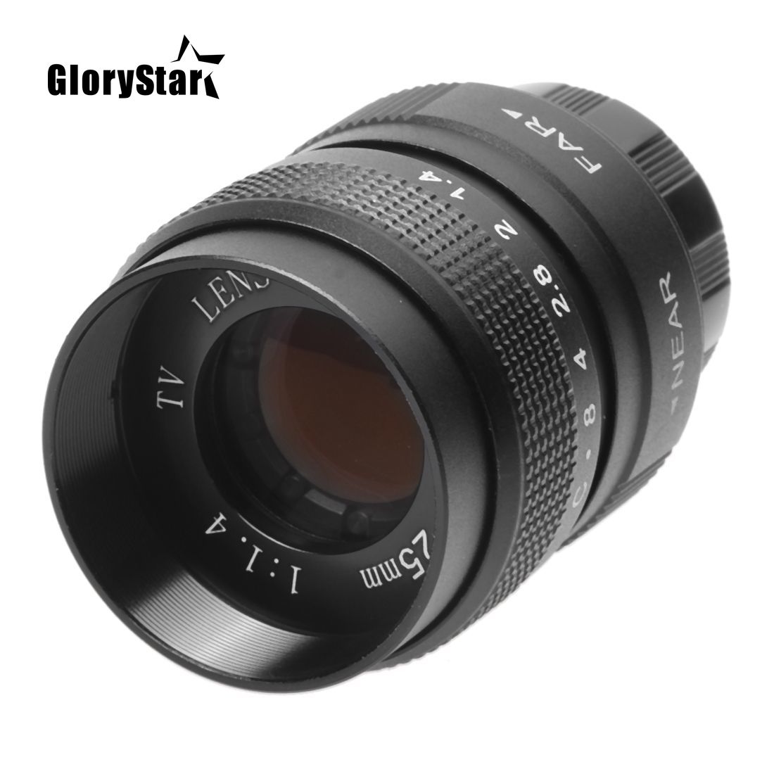 25 Mm Cctv F1.4 Tv Movie Lens + C Mount + Metalen Zonnekap Voor Samsung Nx Camera NX1000 NX210 NX20/NX200/NX11/NX100/NX5/NX10