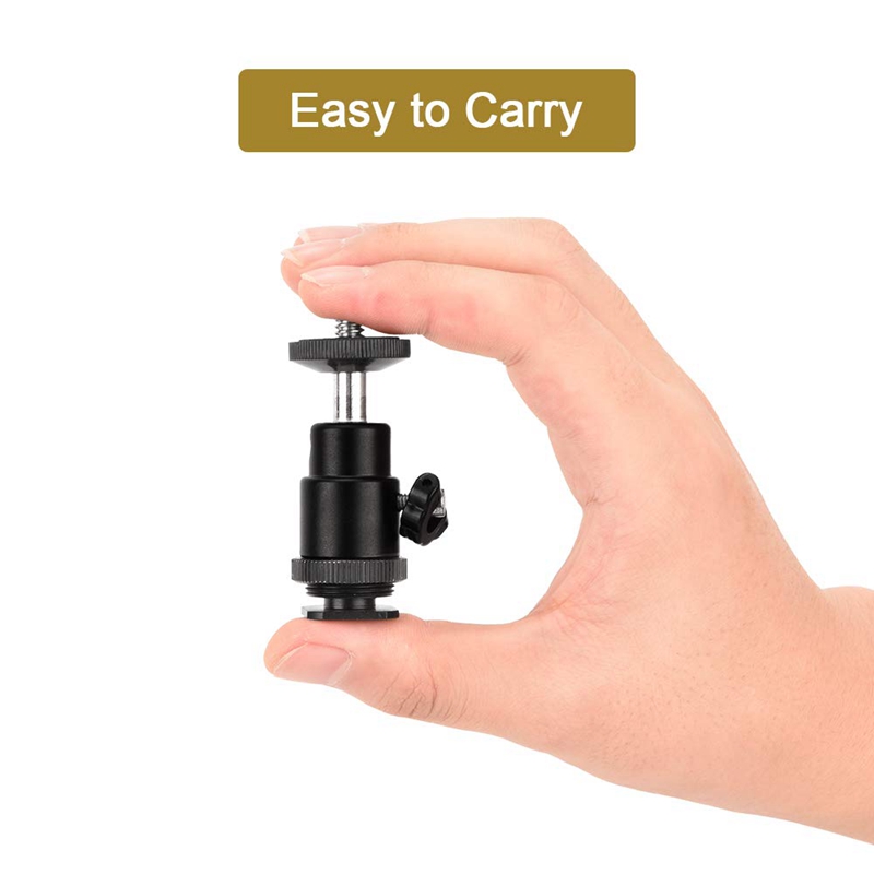 Mini-kugelkopf [ 2er -pack] mit blitzschuhadapter, 360 °, 1/4 zoll, kleiner kugelkopf, leichter schwenk-mikro-kugelkopf für d