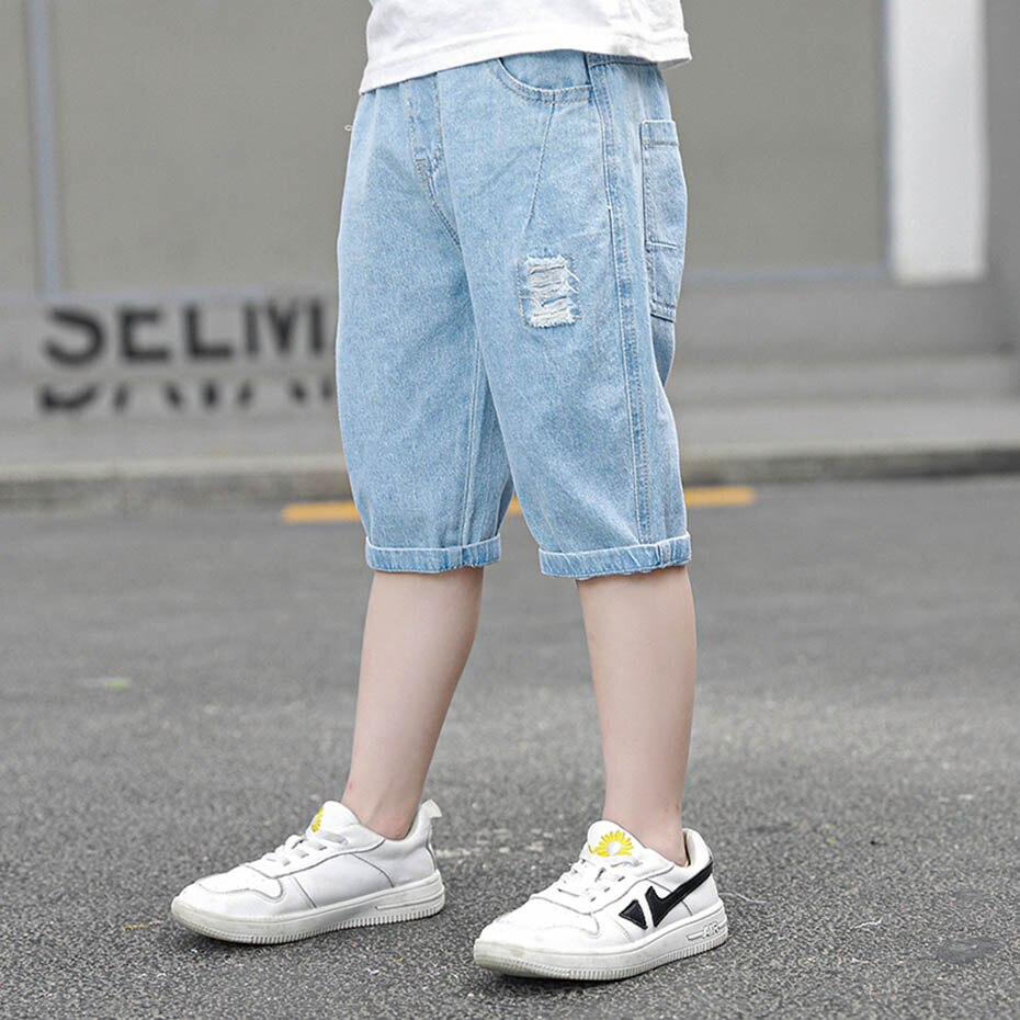 Jean déchiré pour garçons trou enfants jean court pour garçon décontracté enfants jean pour garçons été enfants vêtements de jean: 3T