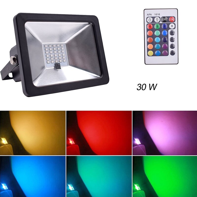 RGB LED Flood Lights 10W Color Changing Spotlight with Remote Control Wall Washer Light 16 Colors 4 Modes Dimmable