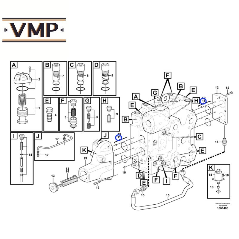 15165300-Kit de sellado para L180F HL, L220F, L110H, L180H HL, L250G, l220H Volvo cargadora de ruedas-OEM