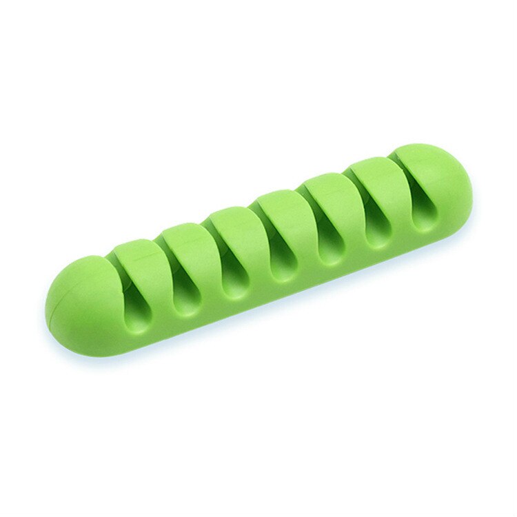 2PCS 7 Clips CBS Cable Winder Earphone Cable Organizer Wire Storage Silicon Charger Cable Holder Clips for USB Cable,Earphone: Green 7 2PCS