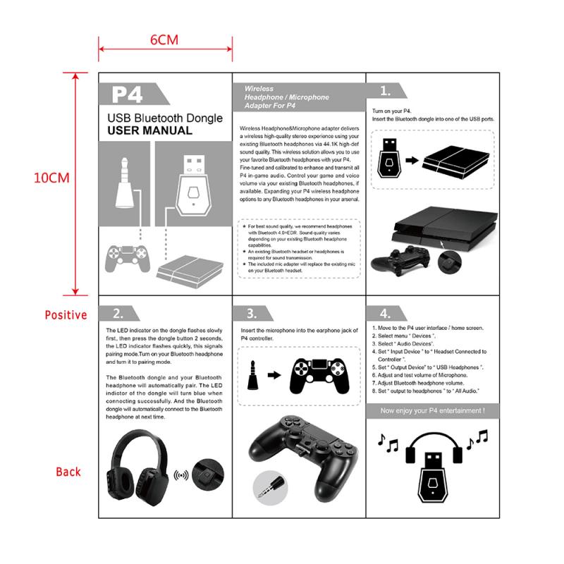 Bluetooth Dongle Usb Adapter For Ps4 3.5mm Headset Dongle USB Wireless Headphone Adapter For PS4 Stable Performance