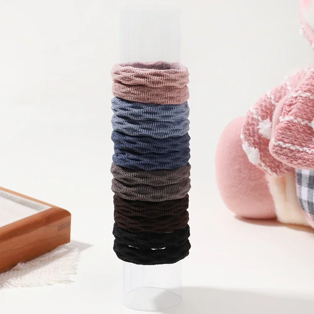 Gomas elásticas para el pelo para niña y mujer, cintas elásticas sencillas para el pelo, coletero, accesorios para el cabello, 12 piezas: Azul